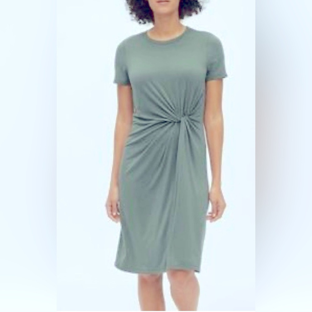 Gap Soft Spun Knot Midi Dress, Sage Green, Medium